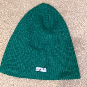 neff, green beanie